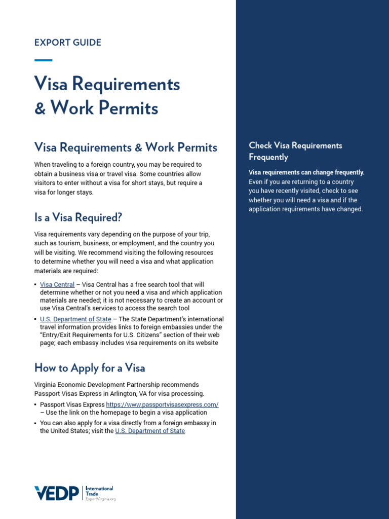 Visa & Work Permit Guide 2022 | PDF | Travel Visa | International Law