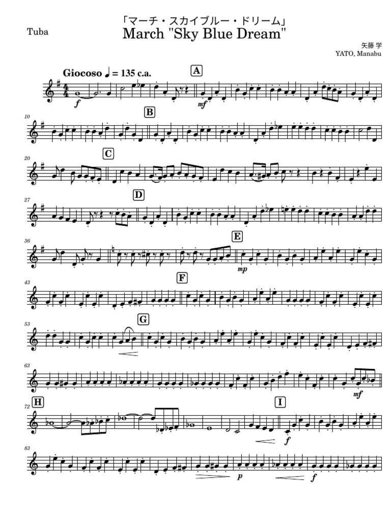 Hibike Euphonium - March Sky Blue Dream (1) - Tuba | PDF