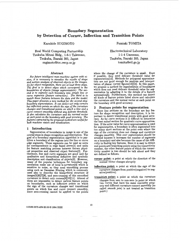 Boundary Segmentation Detection of Corner Inflection and Transition ...