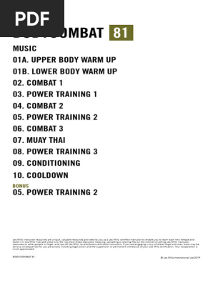 BODYCOMBAT 81 Instructor Guide | PDF