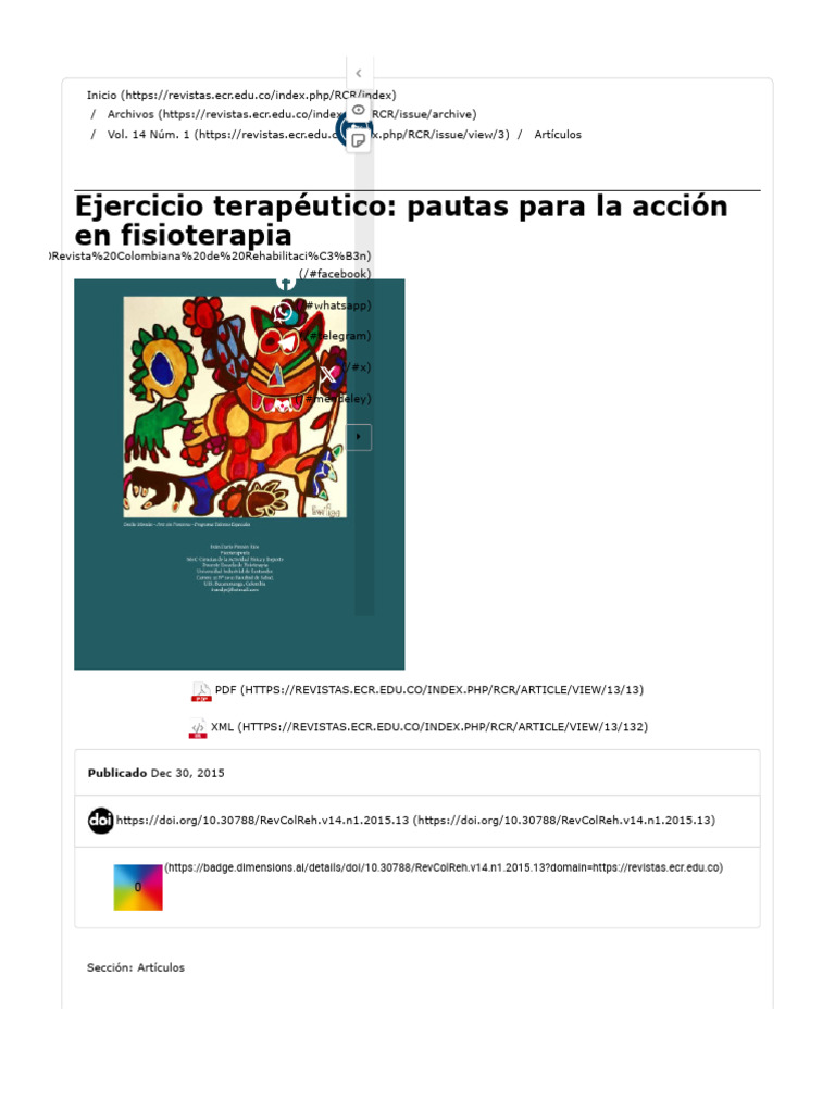 Pautas para Ejercicio Terapéutico en Fisioterapia | PDF | Licencia ...