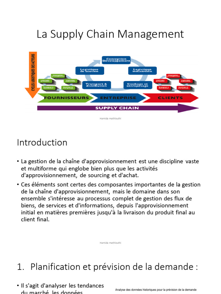 Introduction à la Supply Chain Management | PDF | Logistique | Gestion ...