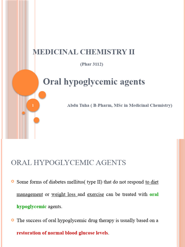 Oral Hypoglycemic Agents | Download Free PDF | Insulin | Hypoglycemia