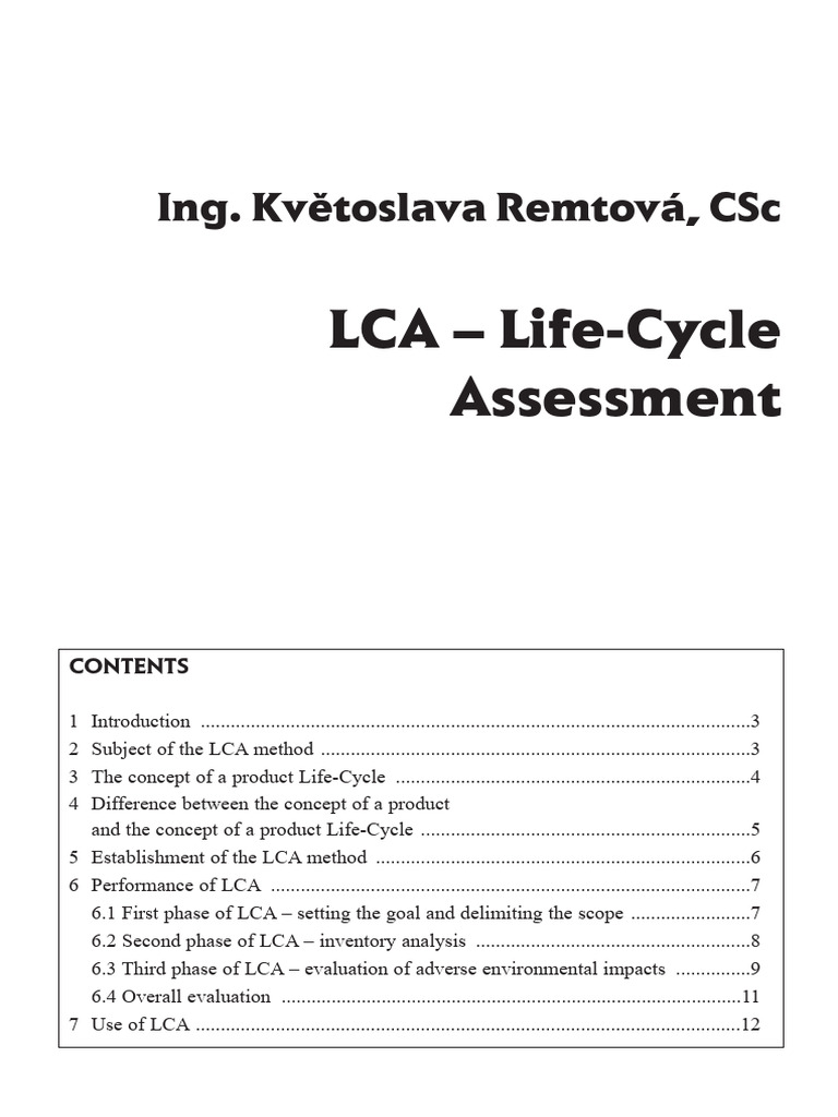 Lca En Pdf Life Cycle Assessment Atmosphere Of Earth