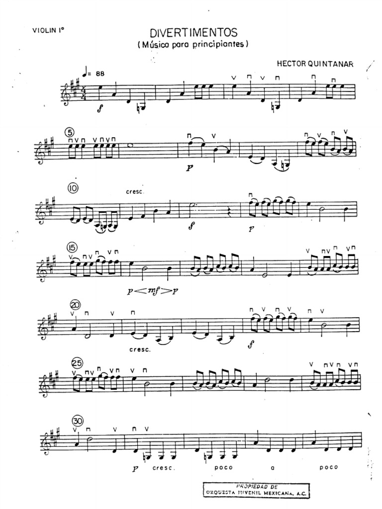 Divertimento - Violín I | PDF