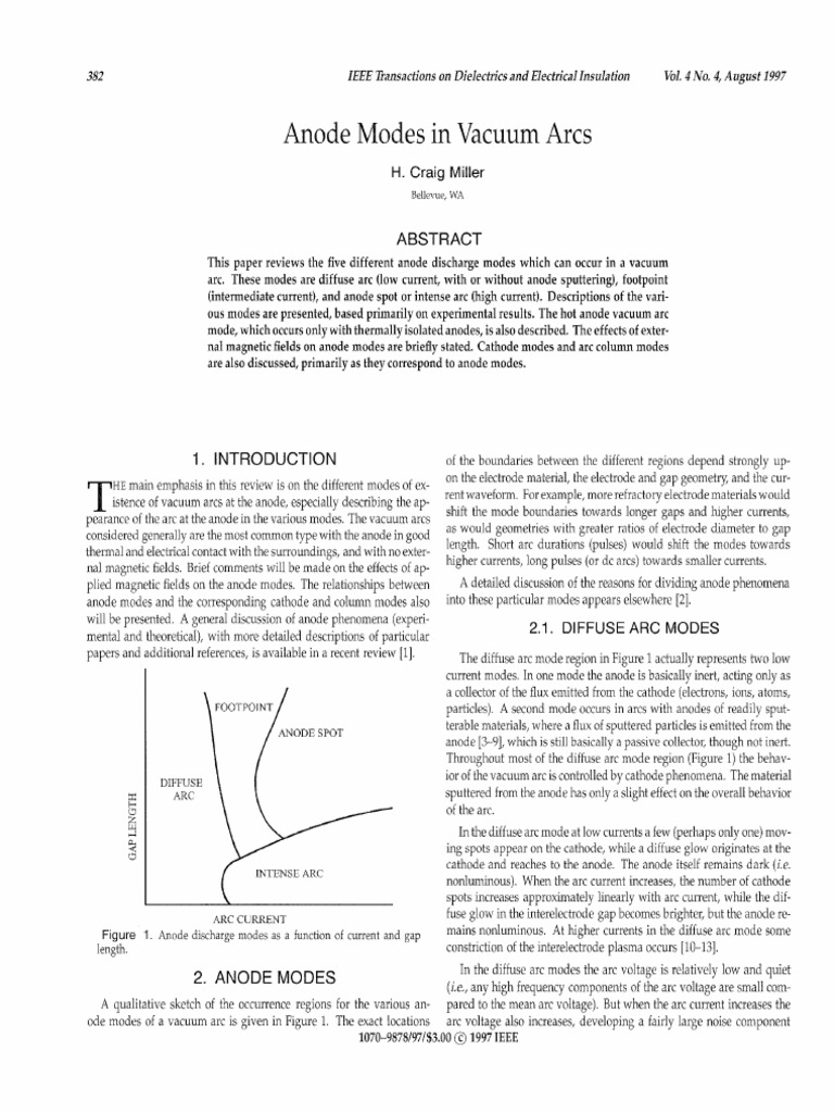 Anode Discharge Modes in Vacuum Arcs | PDF | Electric Arc | Anode