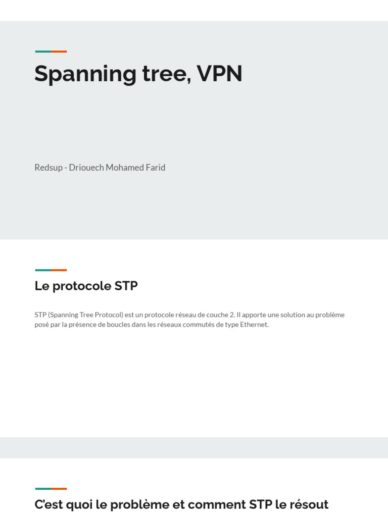 Comprendre le protocole STP et VPN | PDF | Ingénierie informatique ...
