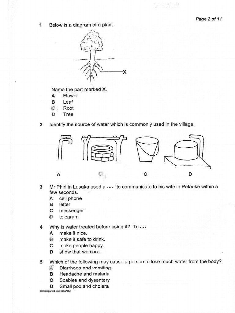G7 Science 2016specimen Pdf