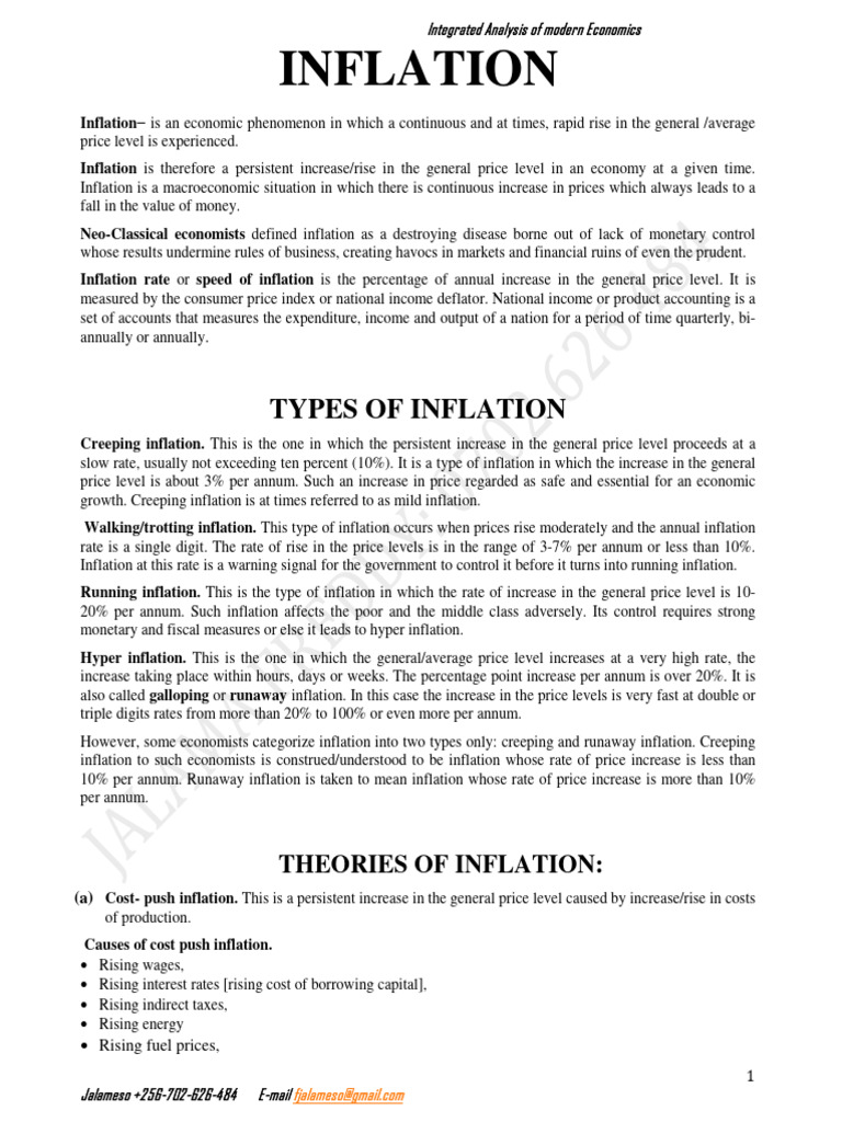 Inflation Pdf Cost Of Living Inflation
