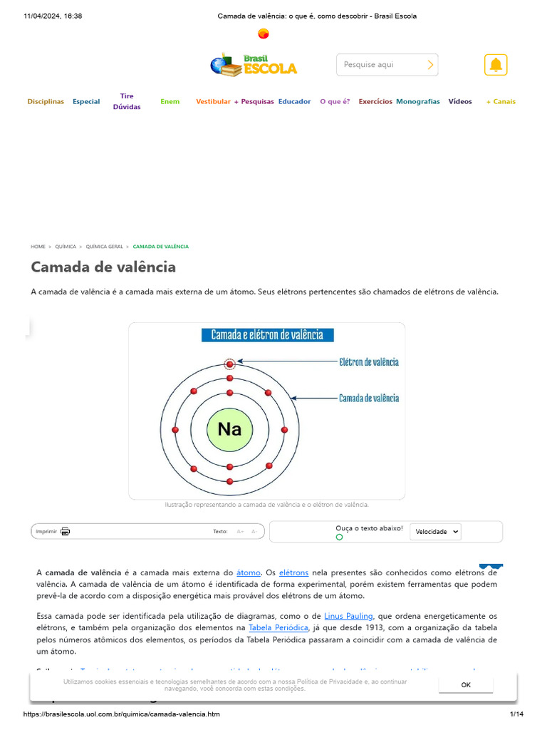 Camada de Valência: Guia Essencial | PDF | Bandas de valência e ...
