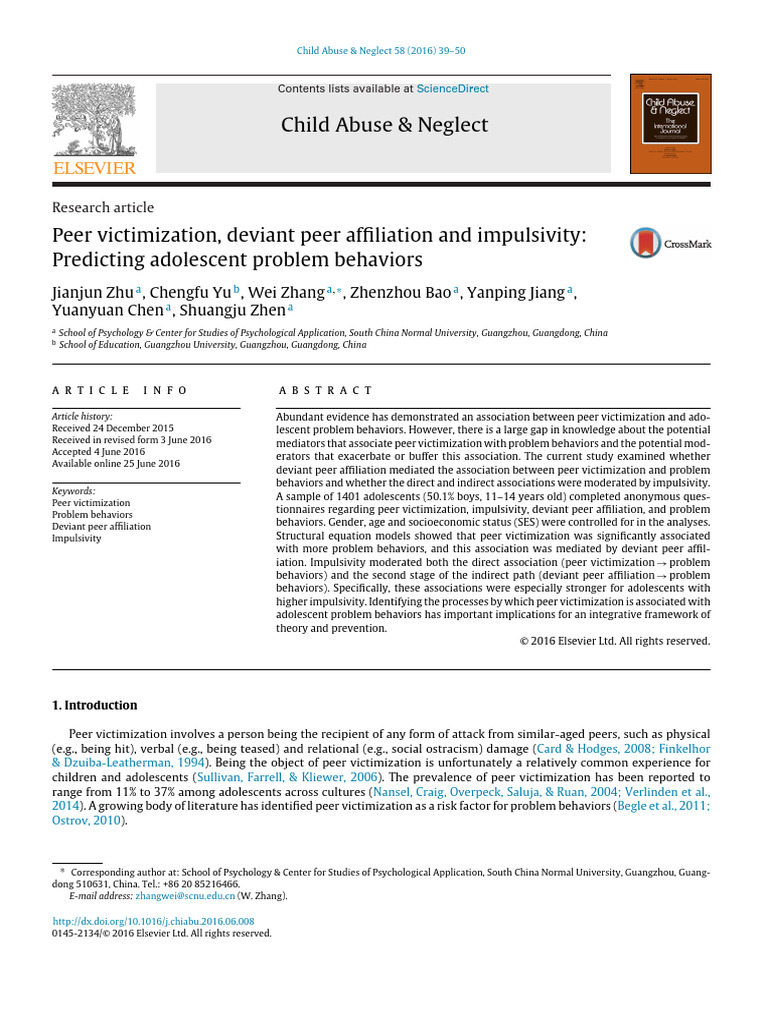 Adolescent Problem Behaviors and Peer Dynamics | PDF | Adolescence ...