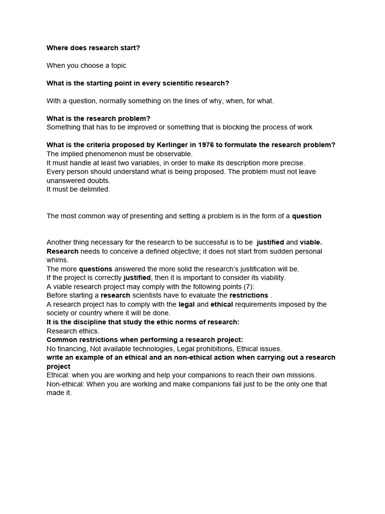 Starting Points for Scientific Research | PDF | Career & Growth