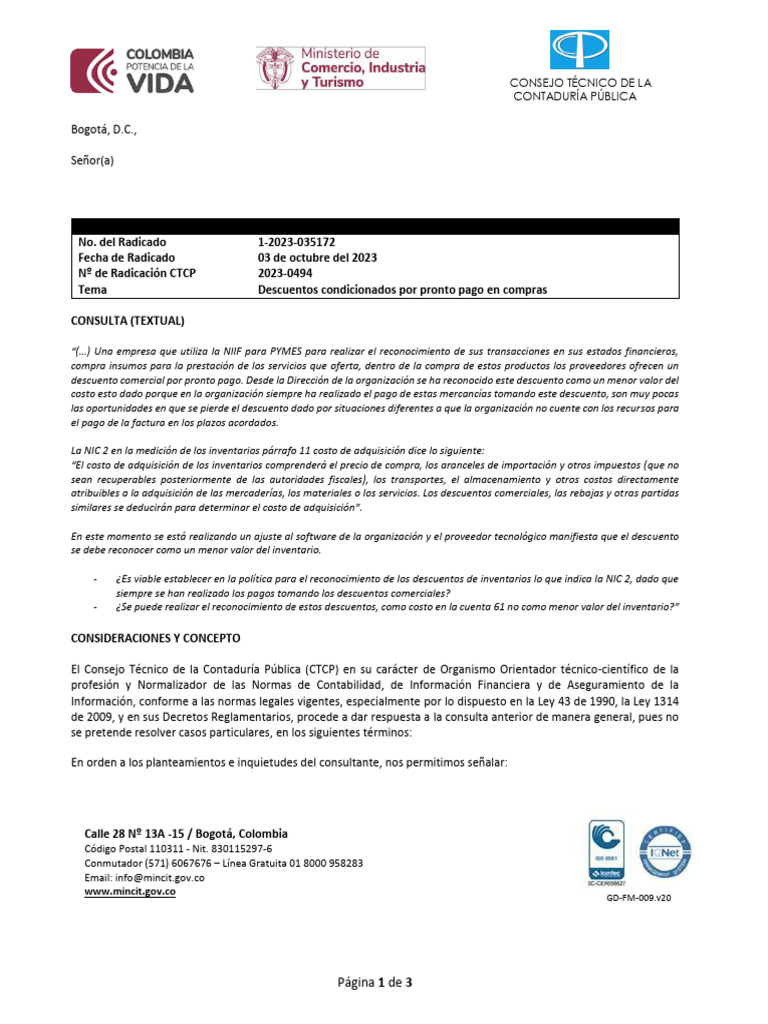 Descuentos por Pronto Pago en NIIF PYMES | PDF | normas internacionales ...