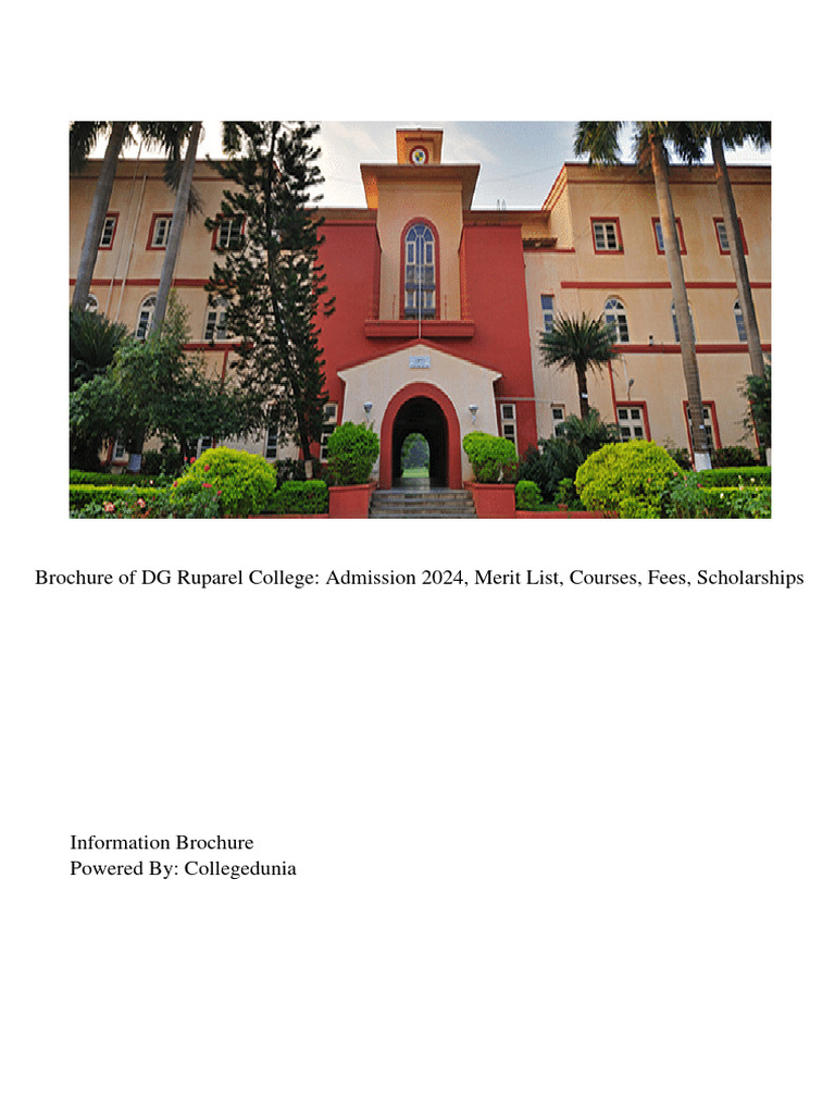 DG Ruparel College Admission 2024 Guide | PDF | University And College ...