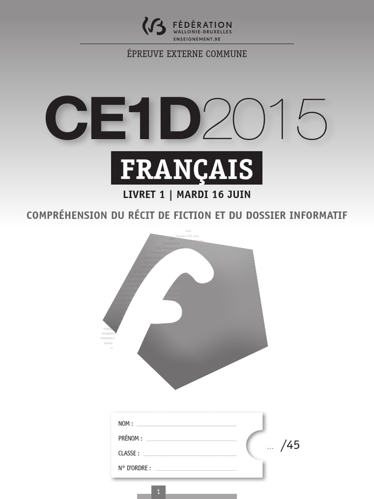 CE1D Français 2015 : Épreuve et Corrigé | PDF | Abeilles | Braconnage