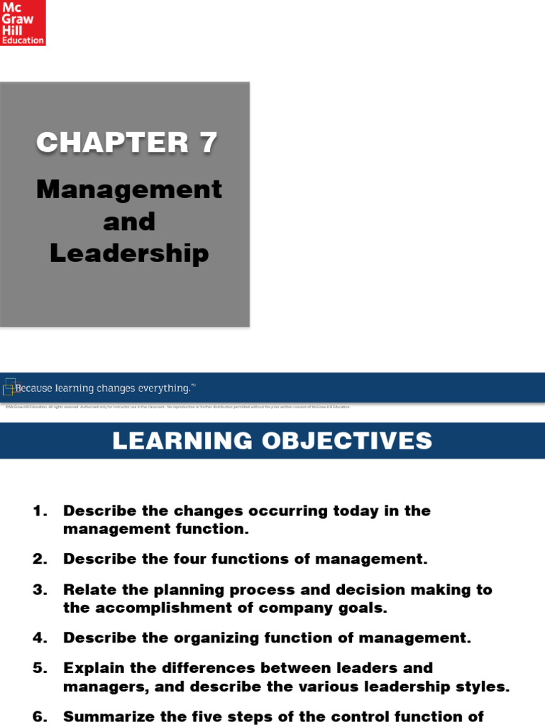 Chapter 7 and 8 Main Concepts | PDF | Goal | Leadership