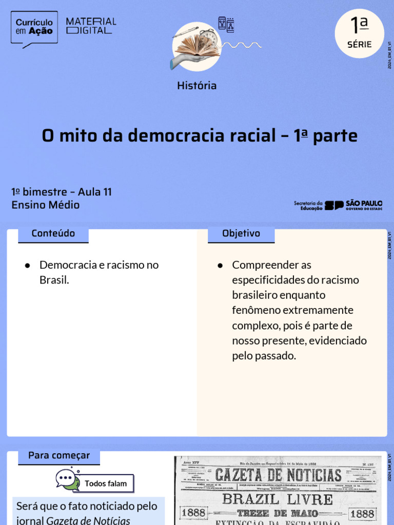 O Mito da Democracia Racial no Brasil | PDF | Racismo | Discriminação e ...
