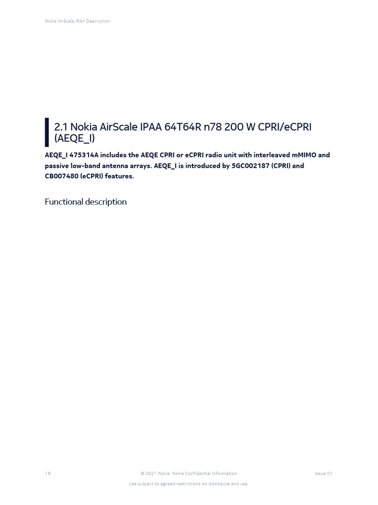 Nokia AirScale IPAA Module Overview | PDF | Radio | Antenna (Radio)