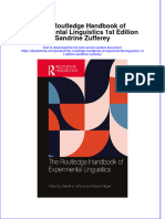 Full Ebook of The Routledge Handbook of Experimental Linguistics 1St Edition Sandrine Zufferey Online PDF All Chapter