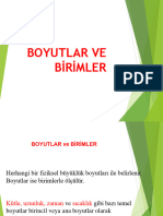 Boyutlar Birimler