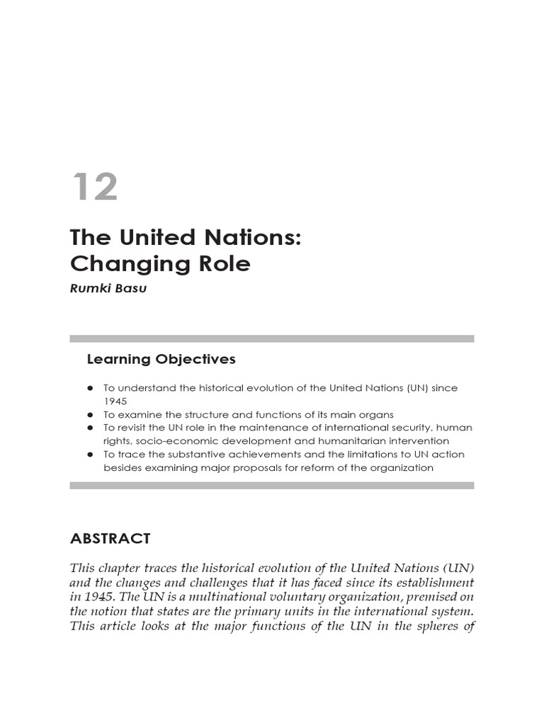 UN Structure, Functions, and Limitations | PDF | United Nations ...