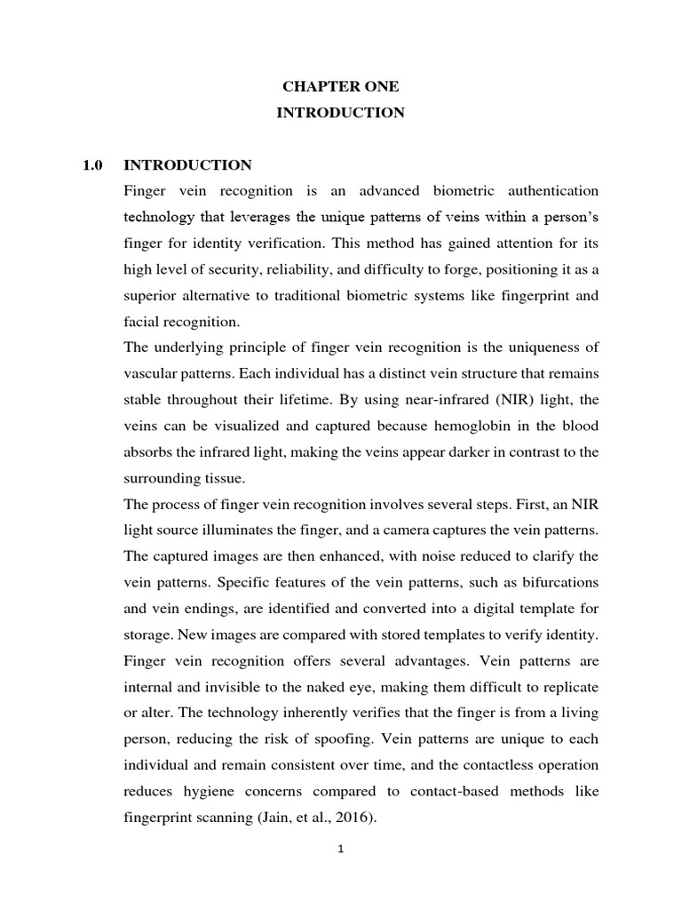 FINGER VEIN RECOGNITION | Download Free PDF | Biometrics | Computer ...
