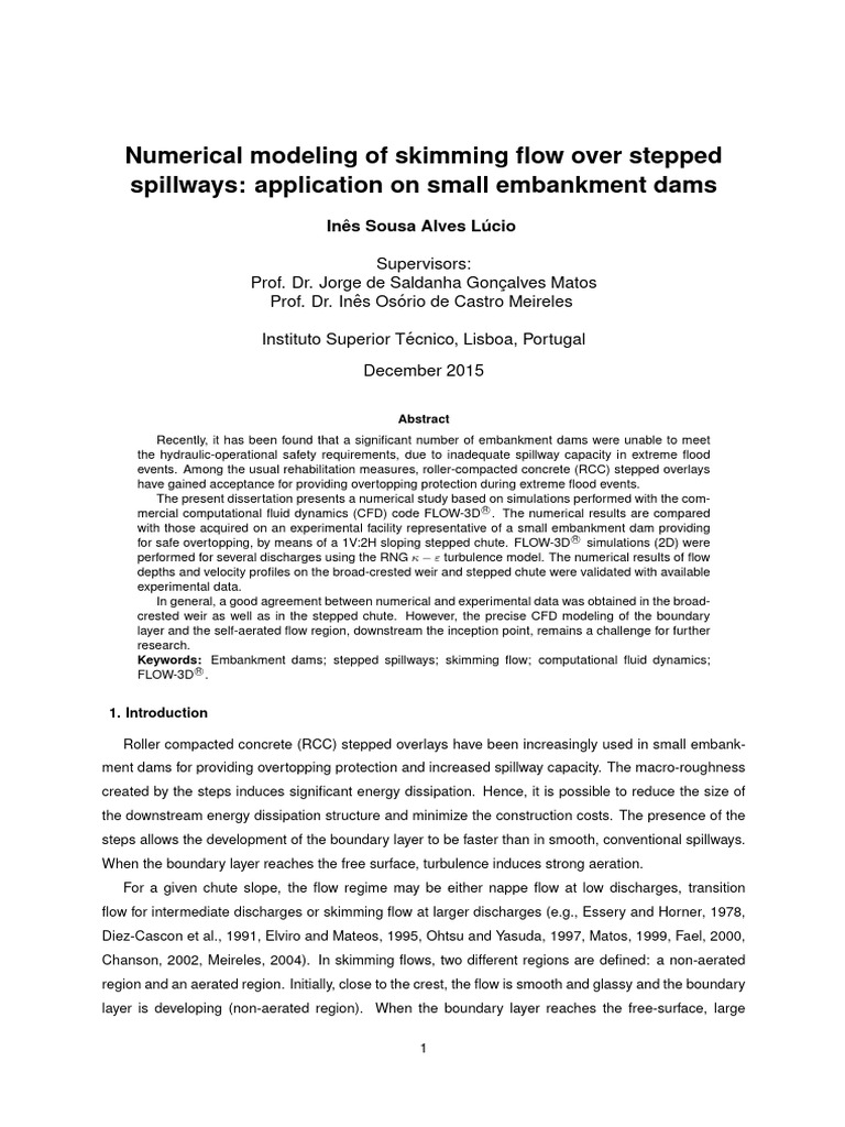 Skimming Flow Modeling Over Stepped Spillways | PDF | Computational ...