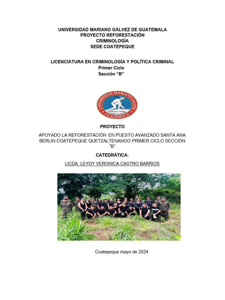 Proyecto De Desarrollo Umg No 2 Pdf Deforestación Los Bosques