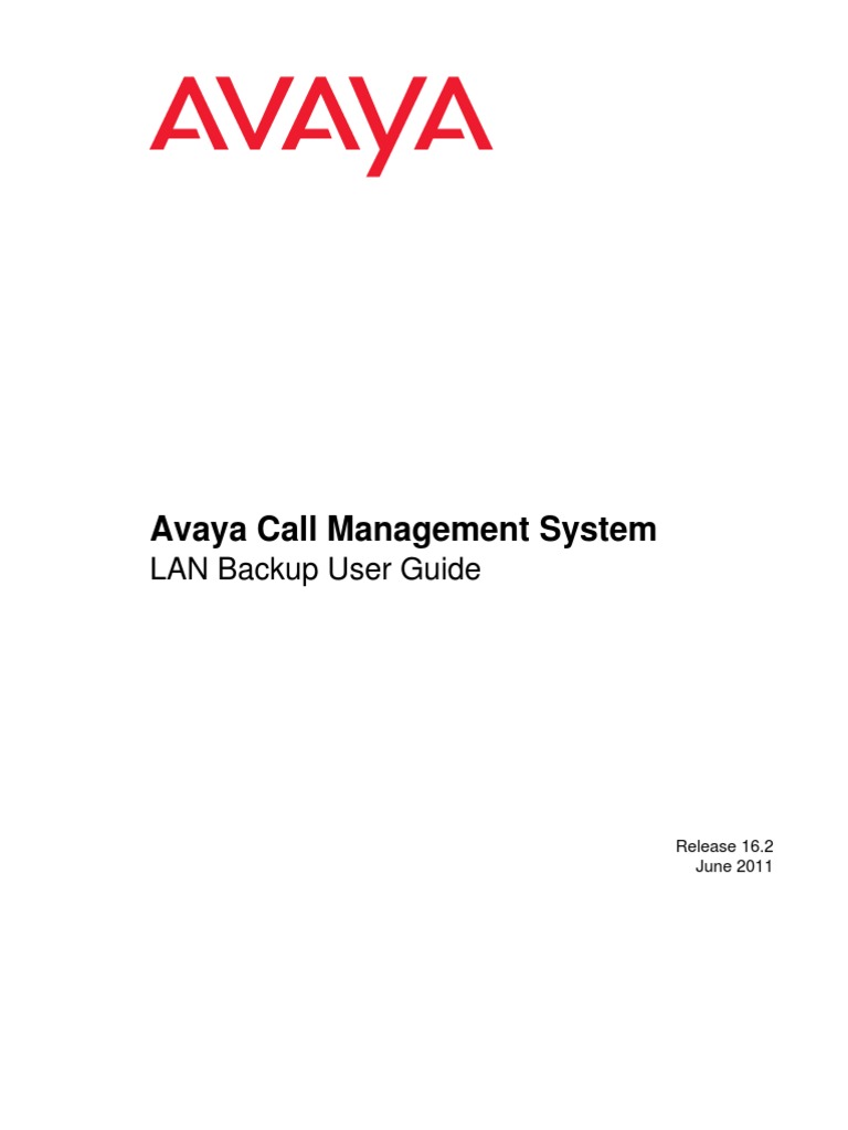 Avaya Call Management System: LAN Backup User Guide | PDF | Backup
