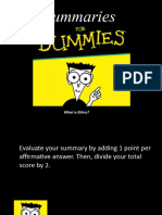 Summaries For Dummies Self-Evaluation What Is Ethics