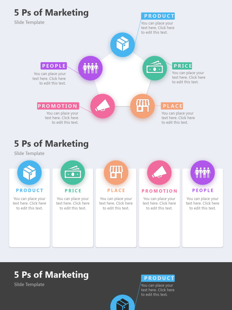 5 Ps of Marketing Slide Template | PDF | Career & Growth