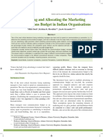 Establishing and Allocating The Marketing Communications Budget in Indian Organisations