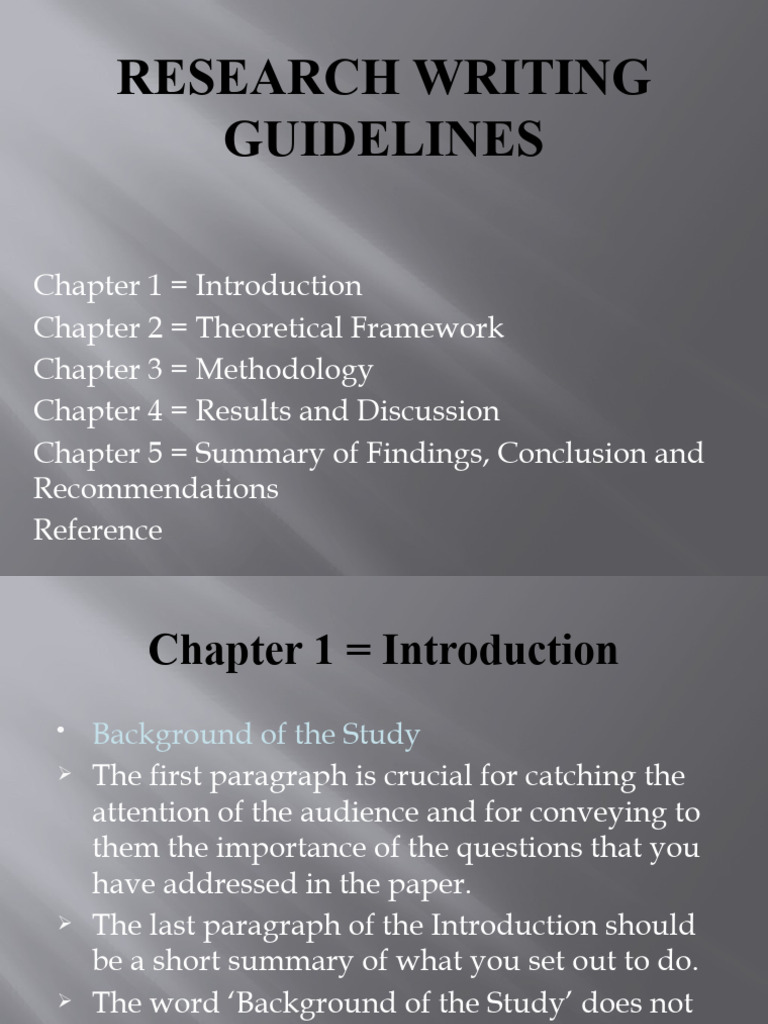 Research Writing Guidelines Overview | PDF | Methodology | Statistics