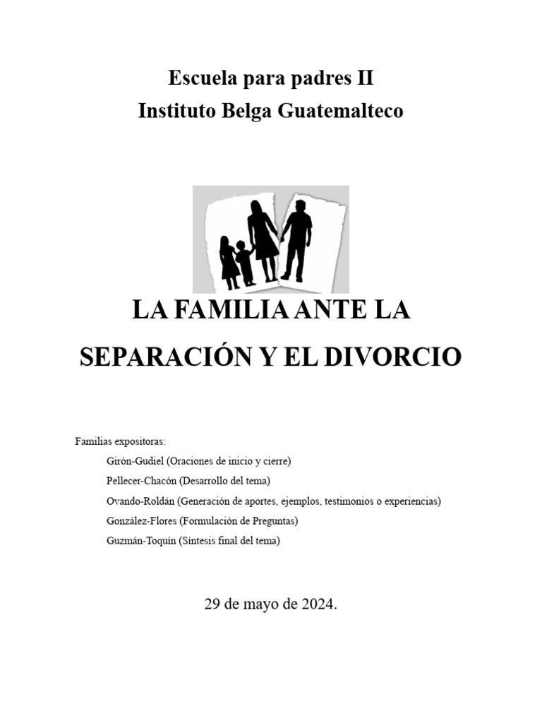 Impacto del Divorcio en la Familia | PDF | Divorcio | Familia