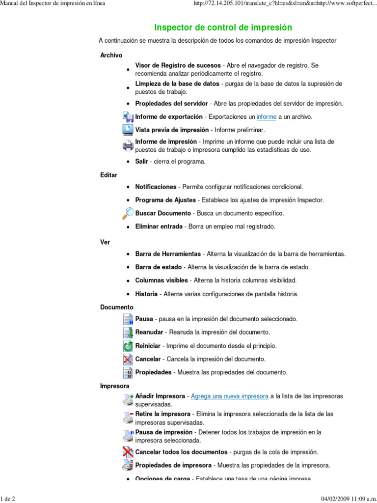 Comandos del Inspector de Impresión | PDF | Impresora (Computación ...