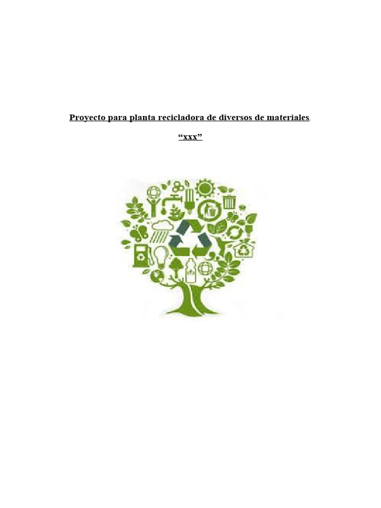 Proyecto de Planta Recicladora Ecológica | PDF | Residuos | Reciclaje