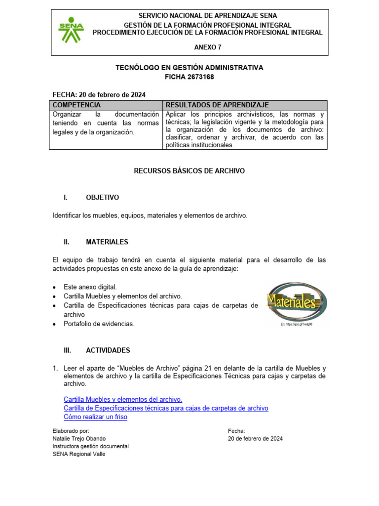 Anexo 7 - Recursos Básicos de Archivo GMO | Descargar gratis PDF ...