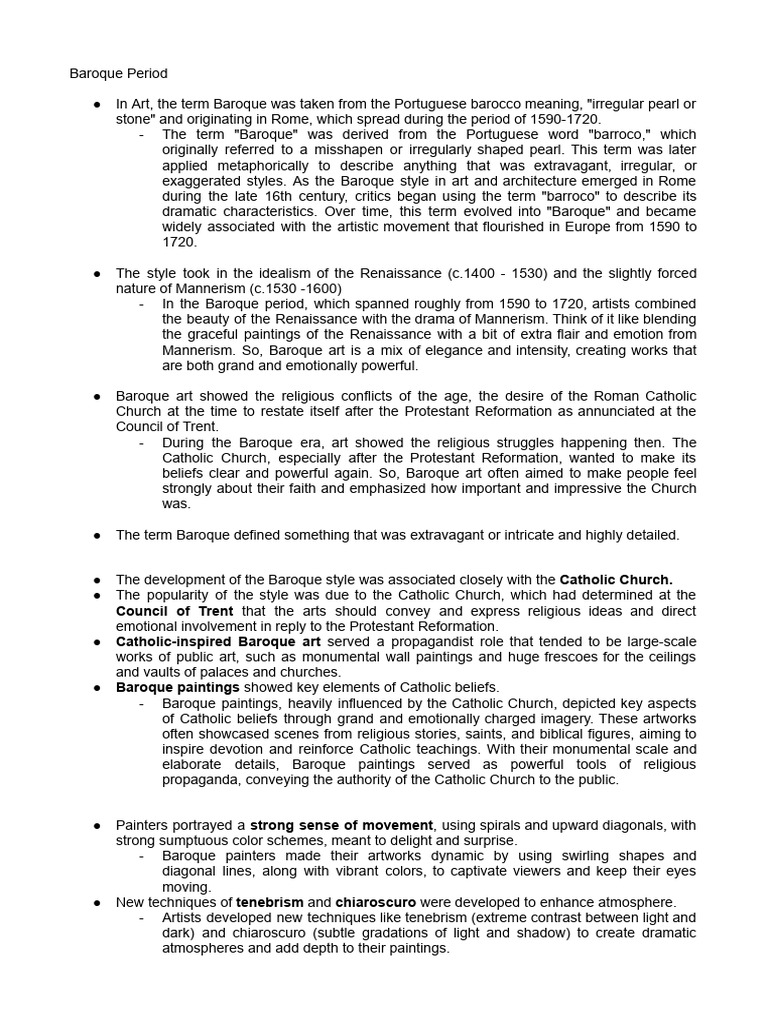 Baroque Period Pdf Baroque Paintings