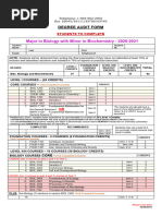 Major in Biology With Biochemistry Minor 2020-2021