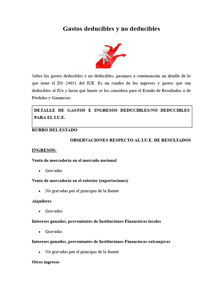 Gastos No Deducibles en Bolivia | PDF | Depreciación | Economias