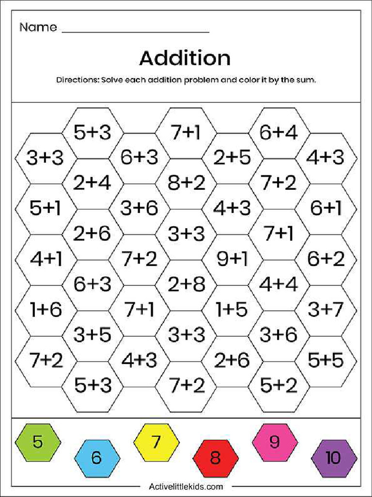 color addition worksheet PDF
