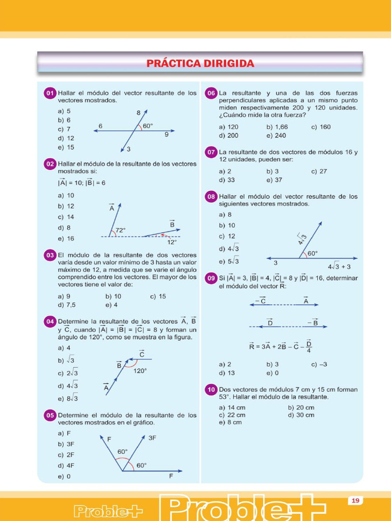 Módulo del Vector Resultante en Ejercicios | PDF