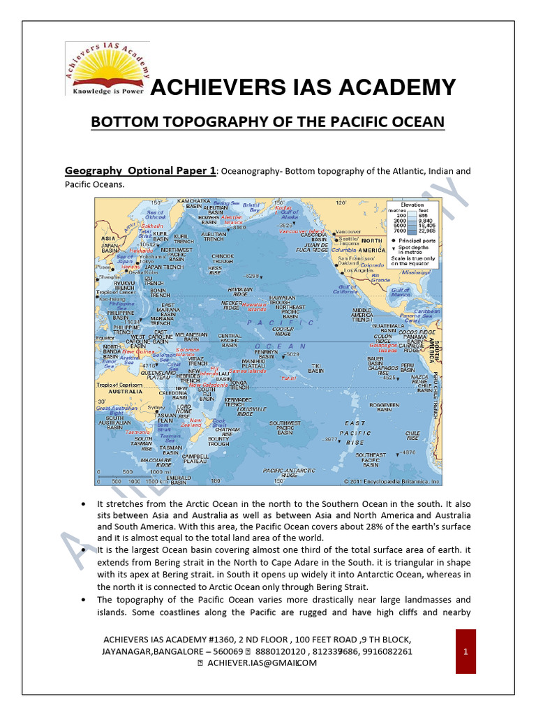 Pacific Ocean Bottom Topography Guide | PDF | Pacific Ocean | Island