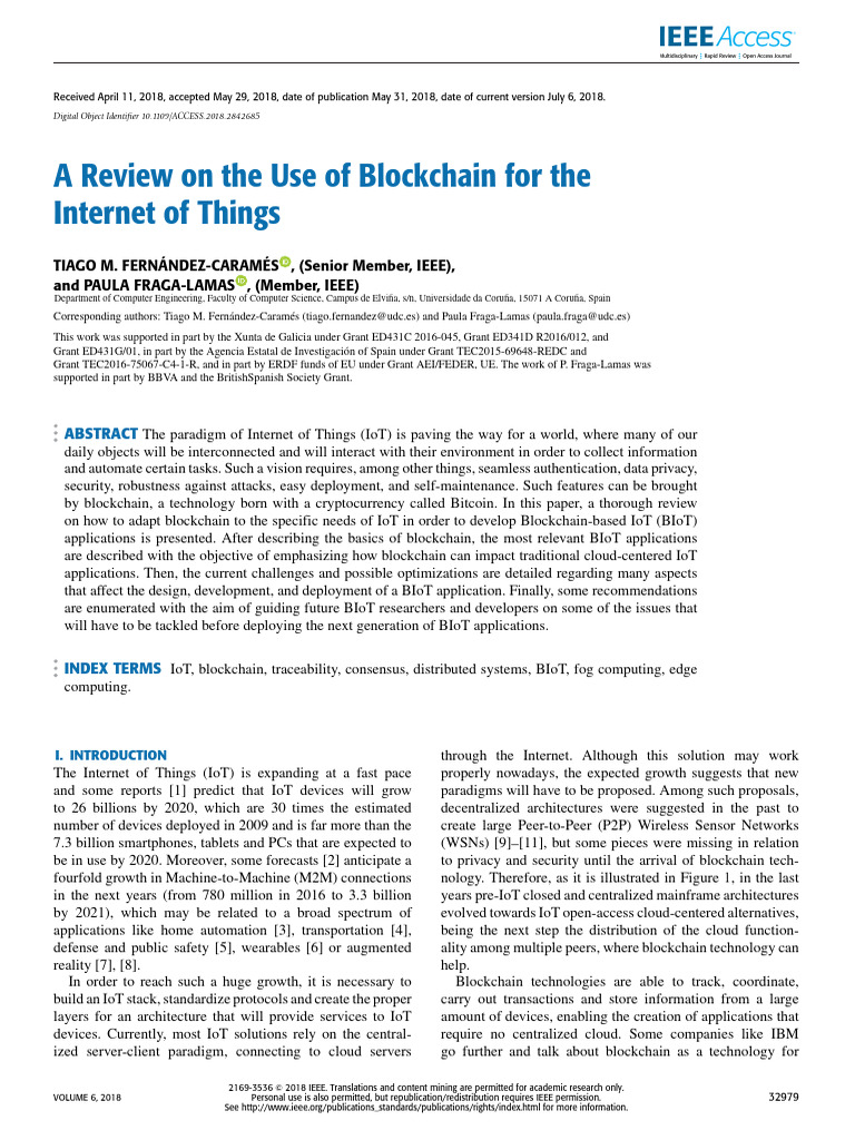 Blockchain IoT Integration Review | PDF | Internet Of Things ...