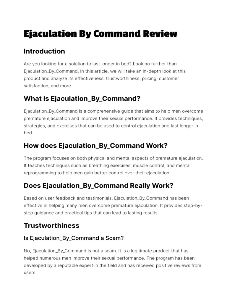 Ejaculation by command review pdf