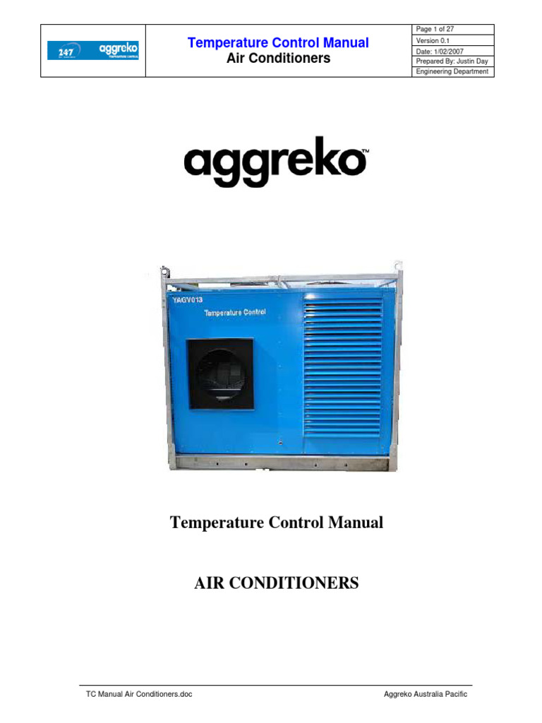 Aggreko Air Conditioning Manual | PDF | Air Conditioning | Temperature