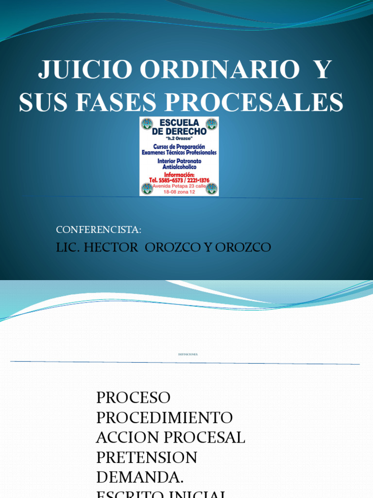 Juicio Ordinario, Fases Procesales | Descargar gratis PDF | Judicaturas