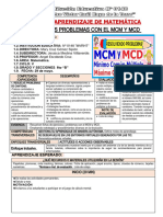 1 Lunes 27-05-24 Matemática Resolvemos Problemas Con El MCM y MCD