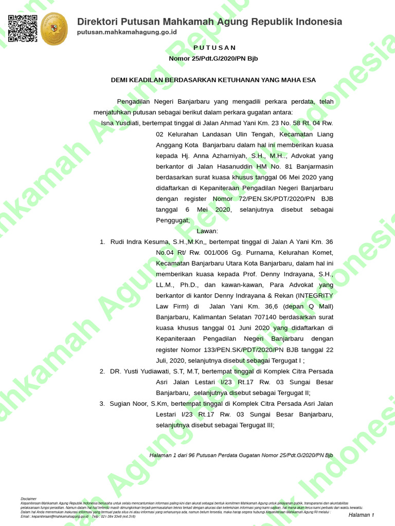 Putusan Perdata Amru Rustam Pohan | PDF