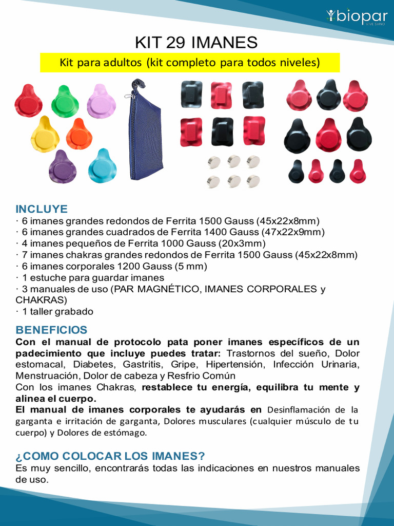 Kit de Imanes de Ferrita para Chakras Biomagnetismo - Magnetic-Union
